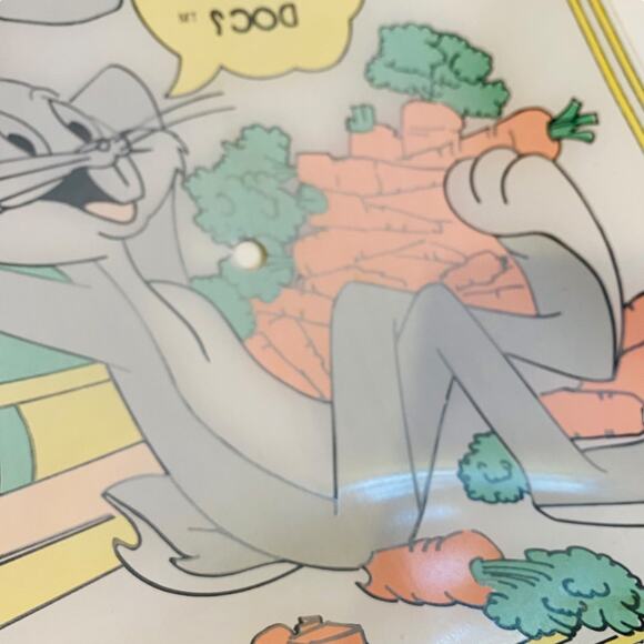 1986 Warner Bros. Bugs Bunny What’s Up Doc? Cartoon Glass Ceiling Light Shade - Picture 11 of 11